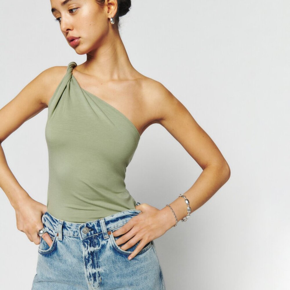 Reformation One Shoulder Knit Top